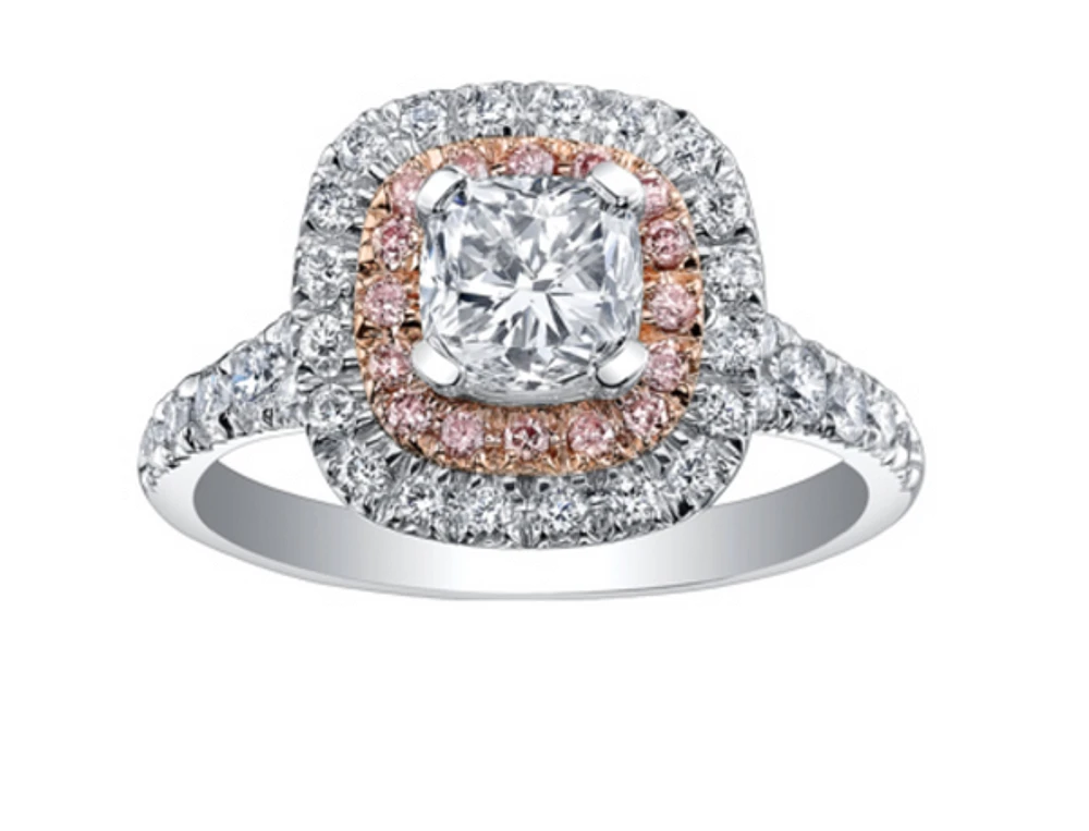 18K White & Rose Gold With Palladium Alloy (hypoallergenic) 0.91-1.55cttw Canadian Diamond Engagement Ring - / Carat Total 5
