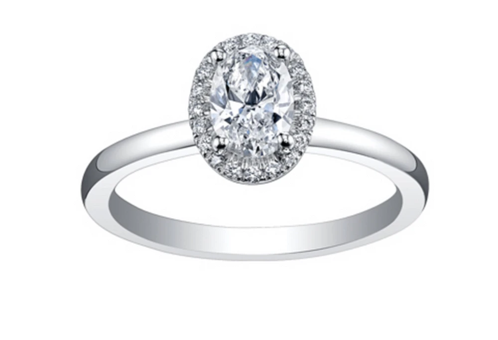 18K White Gold & Palladium Alloy (hypoallergenic) 0.35-1.11cttw Canadian Diamond Engagement Ring - / Carat Total