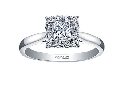 18K White Gold & Palladium Alloy (hypoallergenic) 0.50-1.00cttw Canadian Diamond Engagement Ring - / Carat Total 4.5
