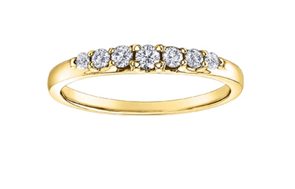 14K Yellow, Rose, or White Gold 0.23cttw Canadian Diamond Band