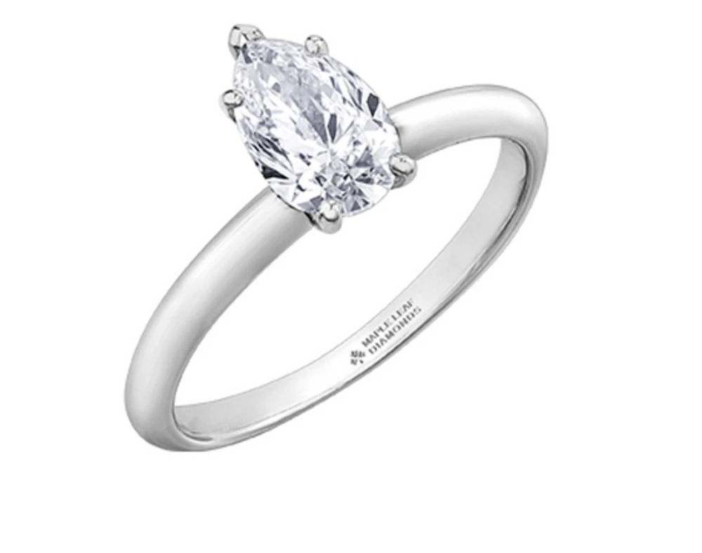 Platinum 0.50-0.70cttw Canadian Round Brilliant Diamond Engagement Ring - 0.50 Carat /