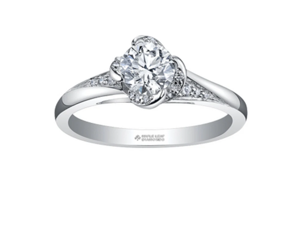 18K White Gold Palladium Alloy (hypoallergenic) 0.80-1.15cttw Round Brilliant Canadian Diamond Engagement Ring - / 0.80 Carat Total