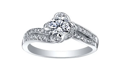 18K White Gold Palladium Alloy (hypoallergenic) 0.50-0.90cttw Round Brilliant Canadian Diamond Engagement Ring - / 0.50 Carat Total