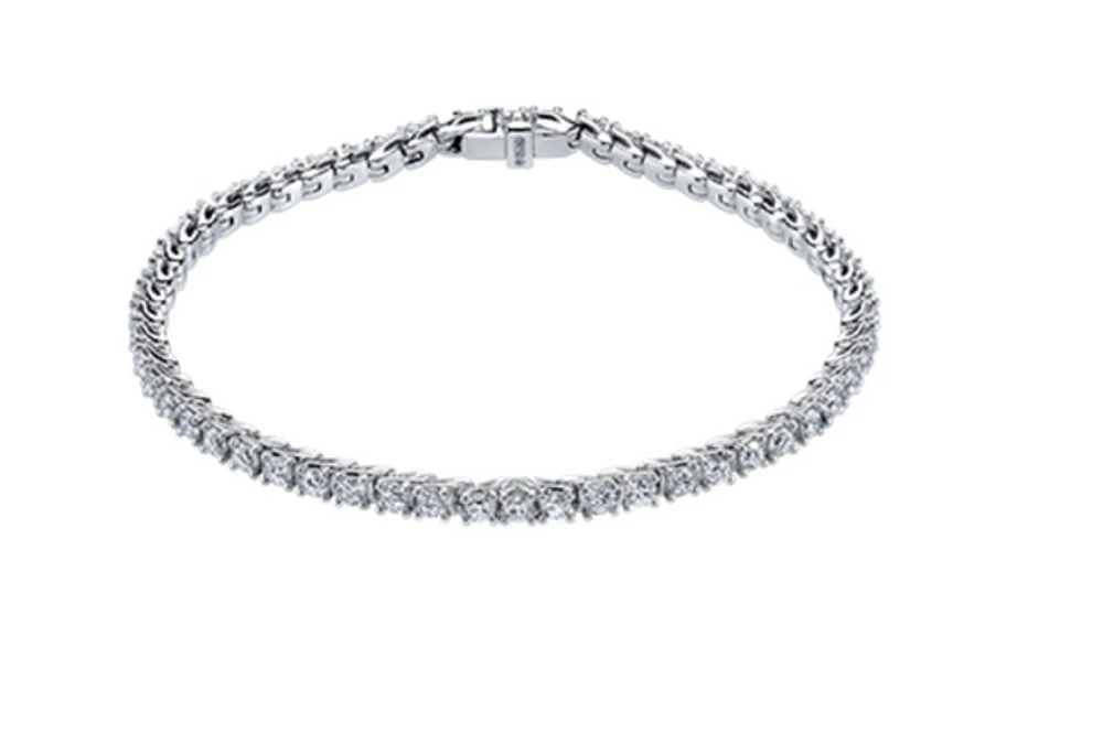18K White Gold With Palladium Alloy(hypoallergenic) 4.40cttw Canadian Diamond Tennis Bracelet
