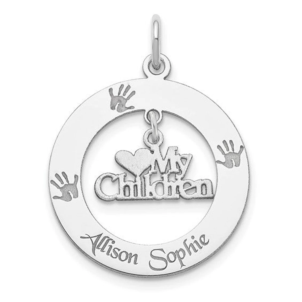Sterling Silver Personalizable My Children Charm (2 names only)