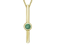 10K Gold 2.50mm Round Cut Emerald Pendant