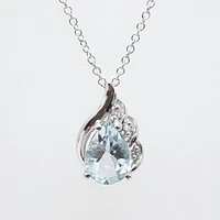 Aquamarine and Diamond Pendant