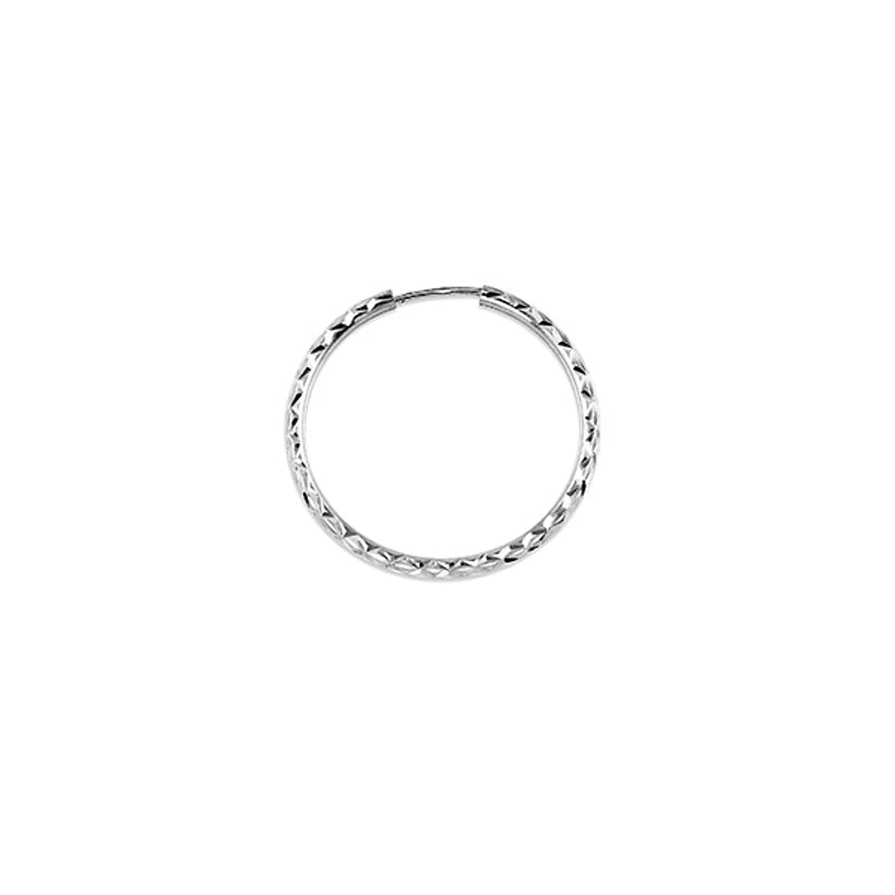 10K White Gold 27mm Sleeper/Keeper/Hoop Earrings