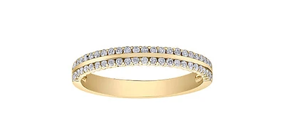 10K Yellow Gold 0.25cttw Diamond Double Band Ring - 6.5 / 4.5