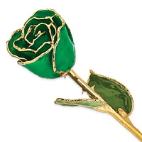 24K Lacquer Dipped Gold Trimmed Real Rose