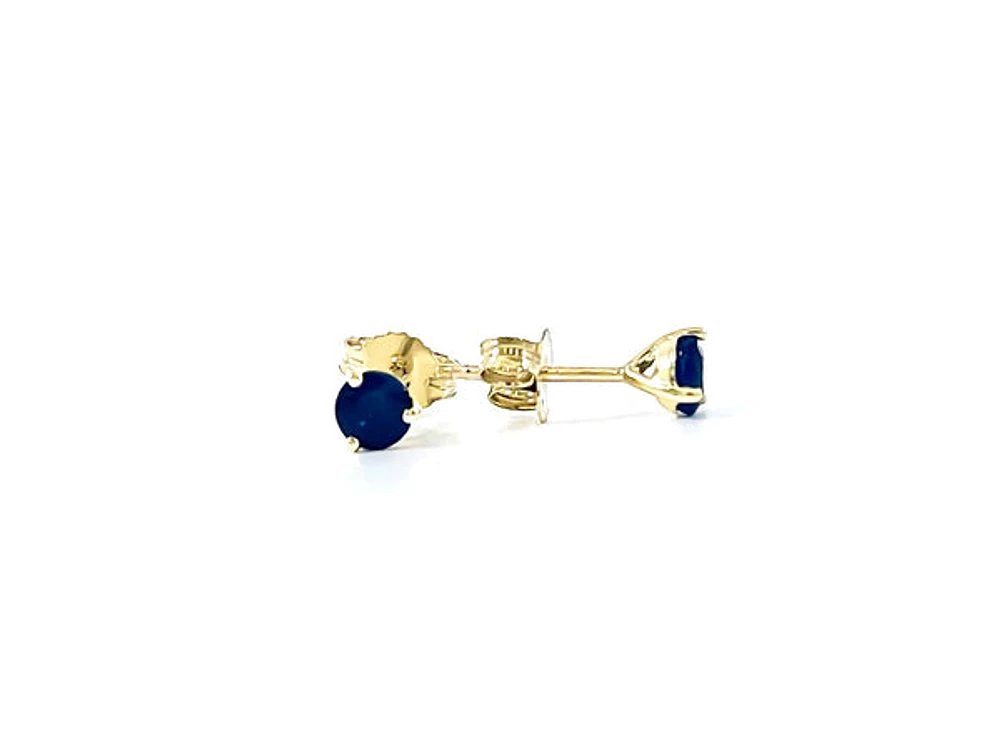 10K Yellow Gold Sapphire 2.3cttw Studs Round Cut Earrings