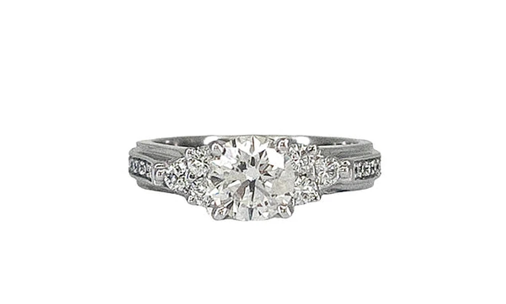 14K White Gold 1.37cttw Diamond Engagement Ring, size 6.5