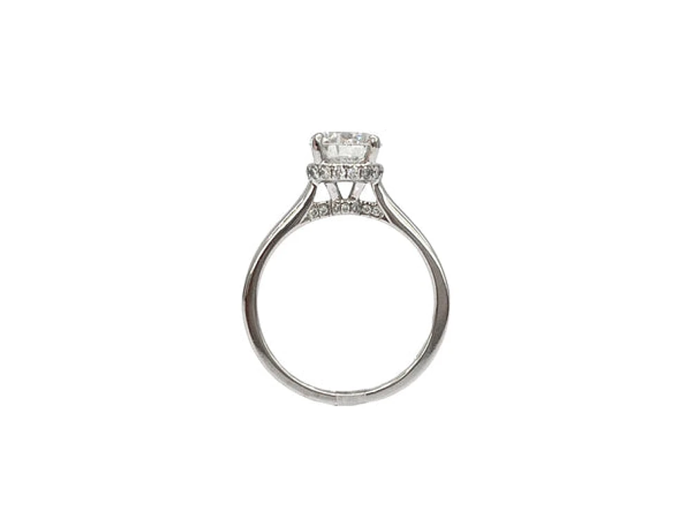 18K Lab Grown Round Brilliant Cut 1.69cttw Claw Set Diamond Ring
