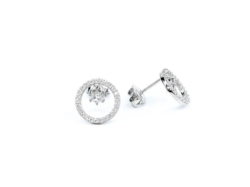 Sterling Silver Cubic Zirconia Stud Earrings