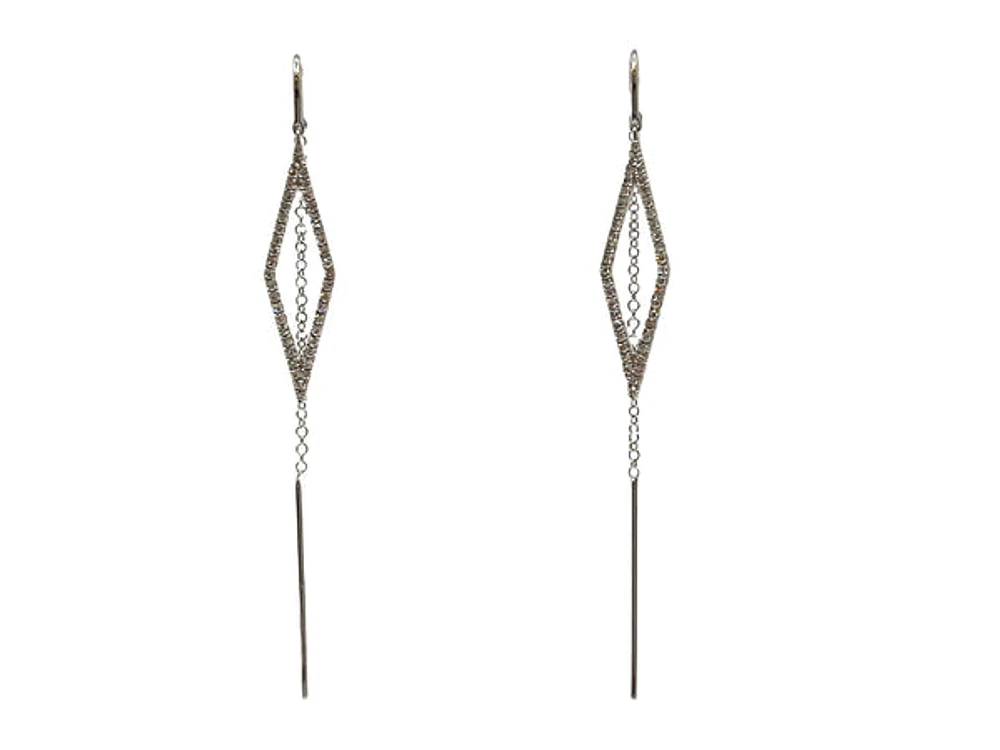 14K White Gold Diamond Dangle Earring 0.26cttw