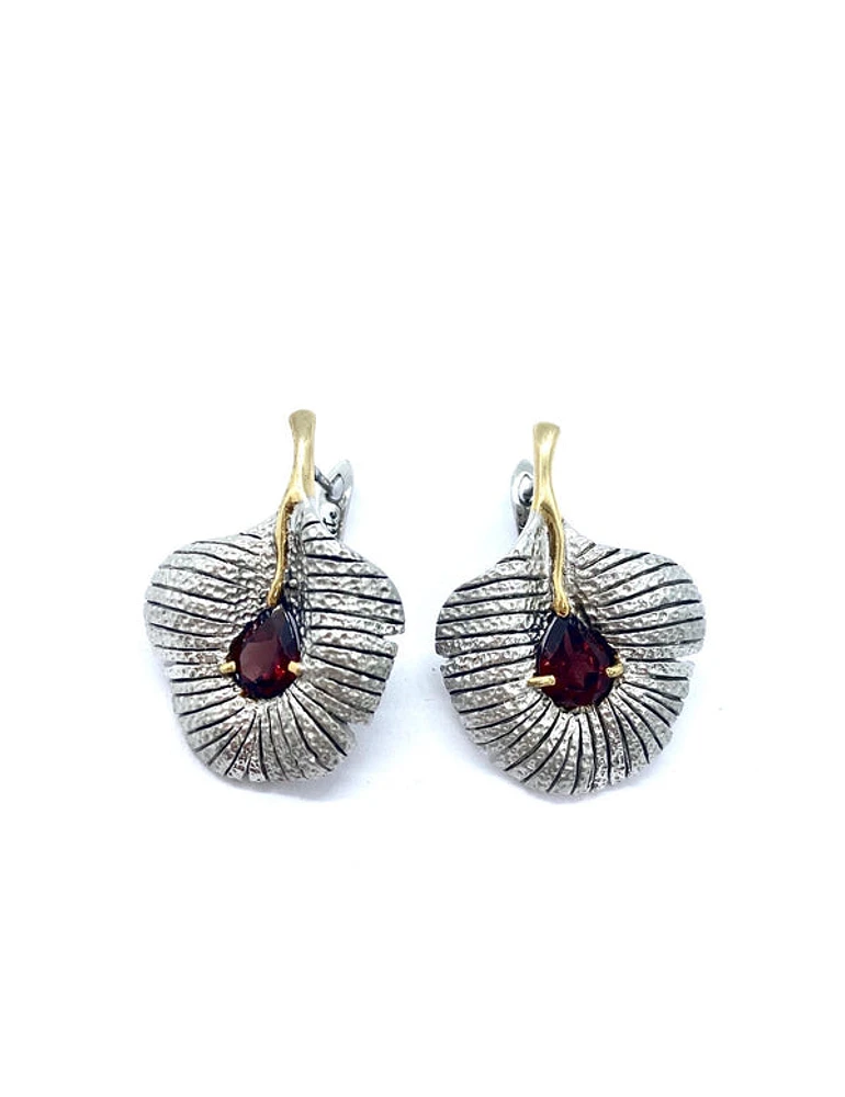 Silver Garnet Earring