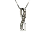 10K White Gold 0.05cttw Diamond Pendant, 18"