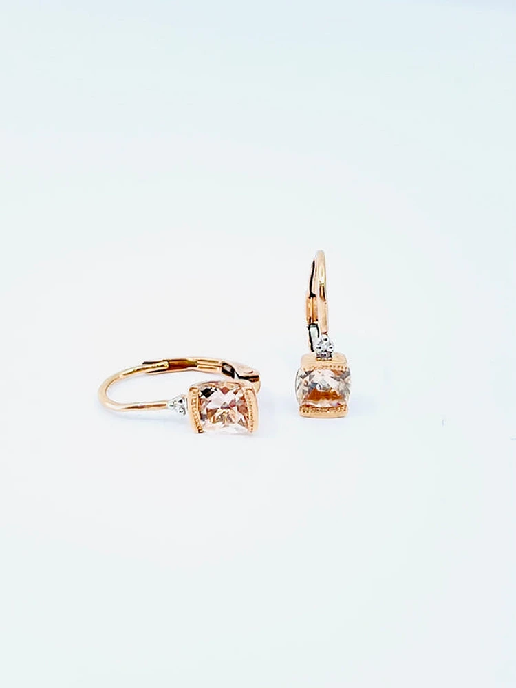 Morganite & Diamond Earrings