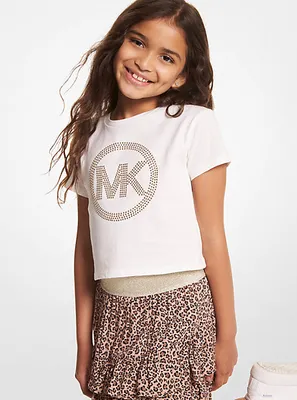 T-shirt en coton à logo clouté