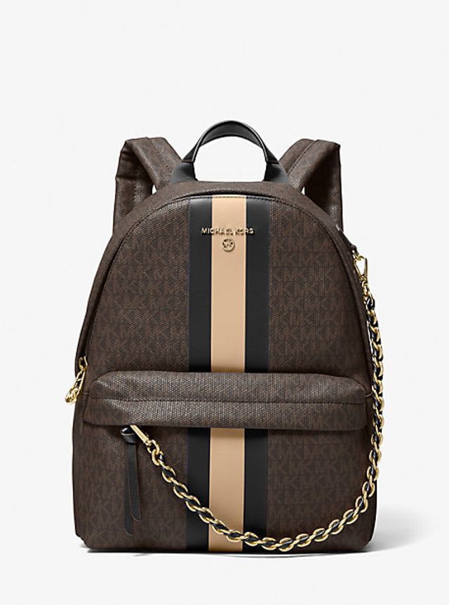 michael kors medium logo stripe zip pouch