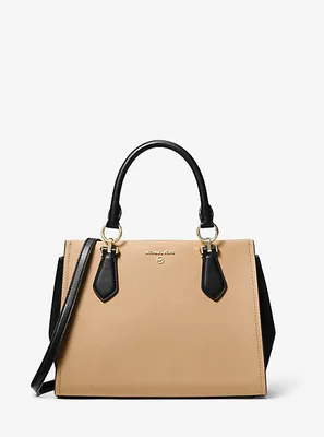 Marilyn Medium Two-Tone Saffiano Leather Satchel