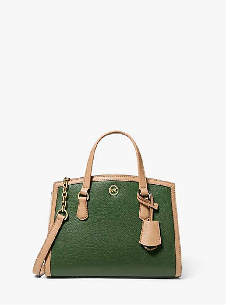 Petit sac messager Chantal en cuir grainé à deux tons