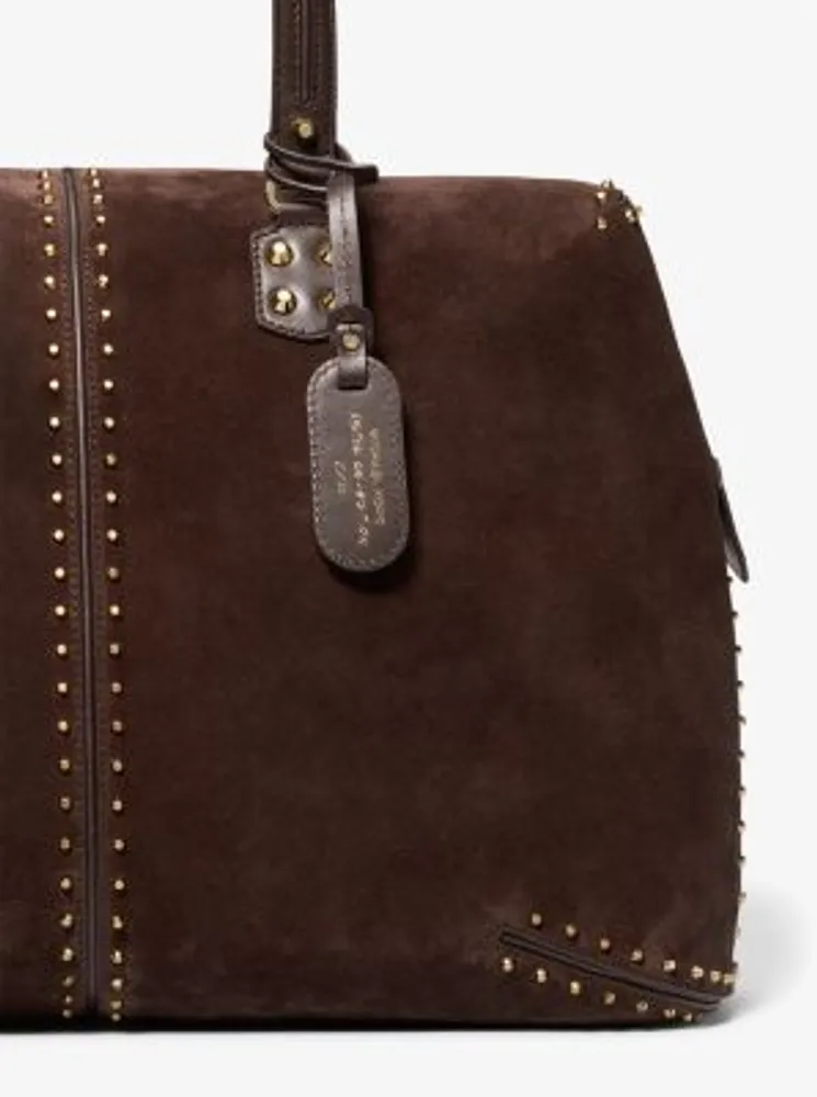 Astor Extra-Large Studded Suede Weekender Bag