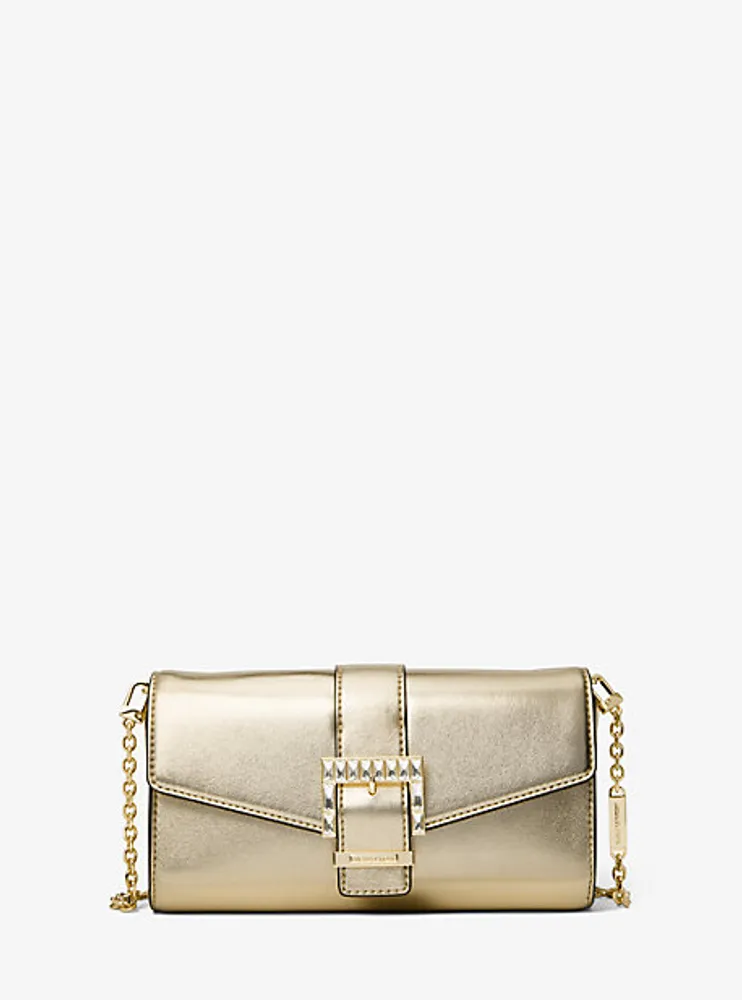 Pochette Penelope de taille moyenne en faux cuir métallis