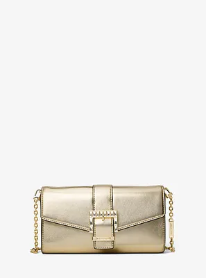 Pochette Penelope de taille moyenne en faux cuir métallisé