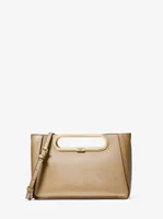Grand sac à bandoulière Chelsea convertible en cuir Saffiano métallis