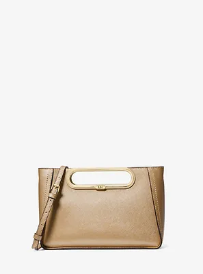 Grand sac à bandoulière Chelsea convertible en cuir Saffiano métallis