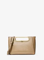 Grand sac à bandoulière Chelsea convertible en cuir Saffiano métallis