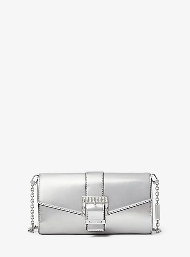 Pochette Penelope de taille moyenne en faux cuir métallisé
