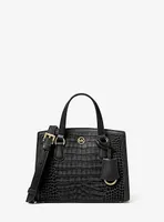 Chantal Extra-Small Crocodile Embossed Leather Messenger Bag