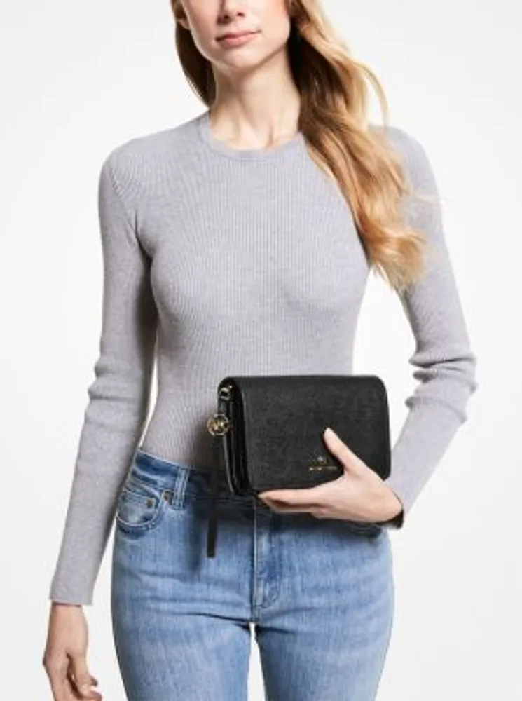 Jet Set Large Pebbled Leather Crossbody Bag