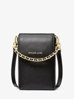 Petit sac à bandoulière Jet Set en cuir grainé chaîne pour téléphone intelligent