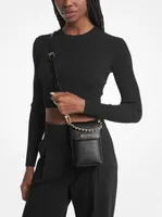 Petit sac à bandoulière Jet Set en cuir grainé chaîne pour téléphone intelligent