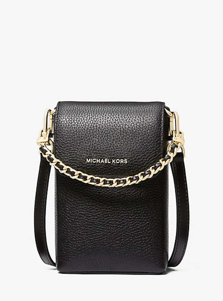 Petit sac à bandoulière Jet Set en cuir grainé chaîne pour téléphone intelligent