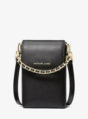 Petit sac à bandoulière Jet Set en cuir grainé chaîne pour téléphone intelligent