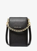 Petit sac à bandoulière Jet Set en cuir grainé chaîne pour téléphone intelligent