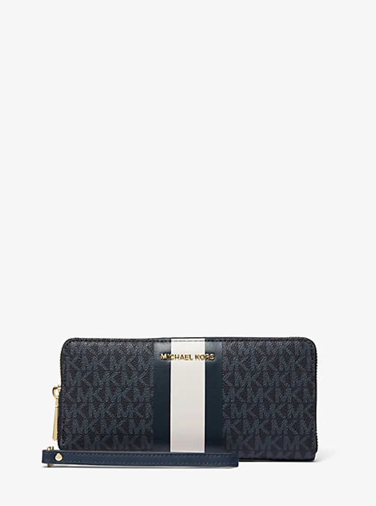 Logo Stripe Continental Wristlet