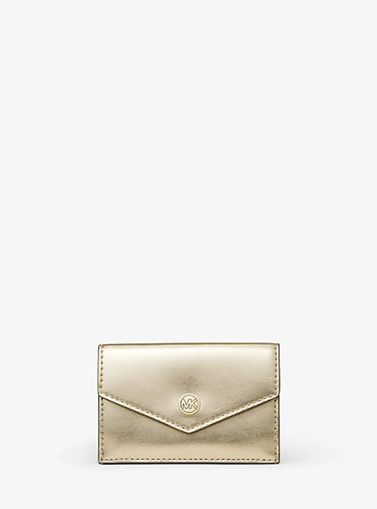 Metallic Faux Leather Card Case and Wallet Set