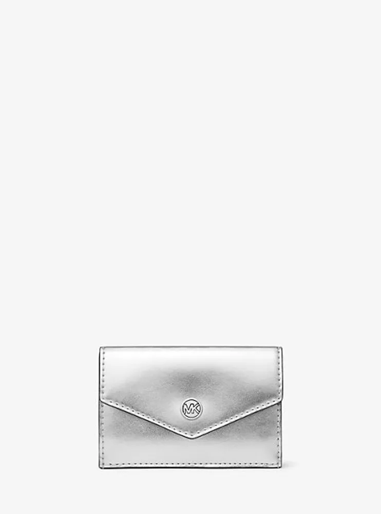 Metallic Faux Leather Card Case and Wallet Set