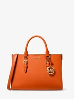 Sac fourre-tout Charlotte 2-en-1 de taille moyenne en cuir Saffiano et à logo