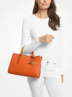 Sac fourre-tout Charlotte 2-en-1 de taille moyenne en cuir Saffiano et à logo