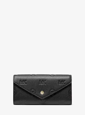 Jet Set Travel Large Logo Embossed Leather Envelope Wallet