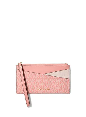 Pochette-bracelet Jet Set de taille moyenne à blocs de couleurs et à logo graphique à dragonne croisée