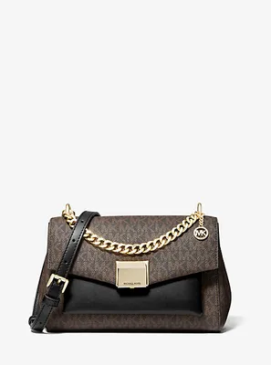Lita Medium Two-Tone Logo Crossbody Bag