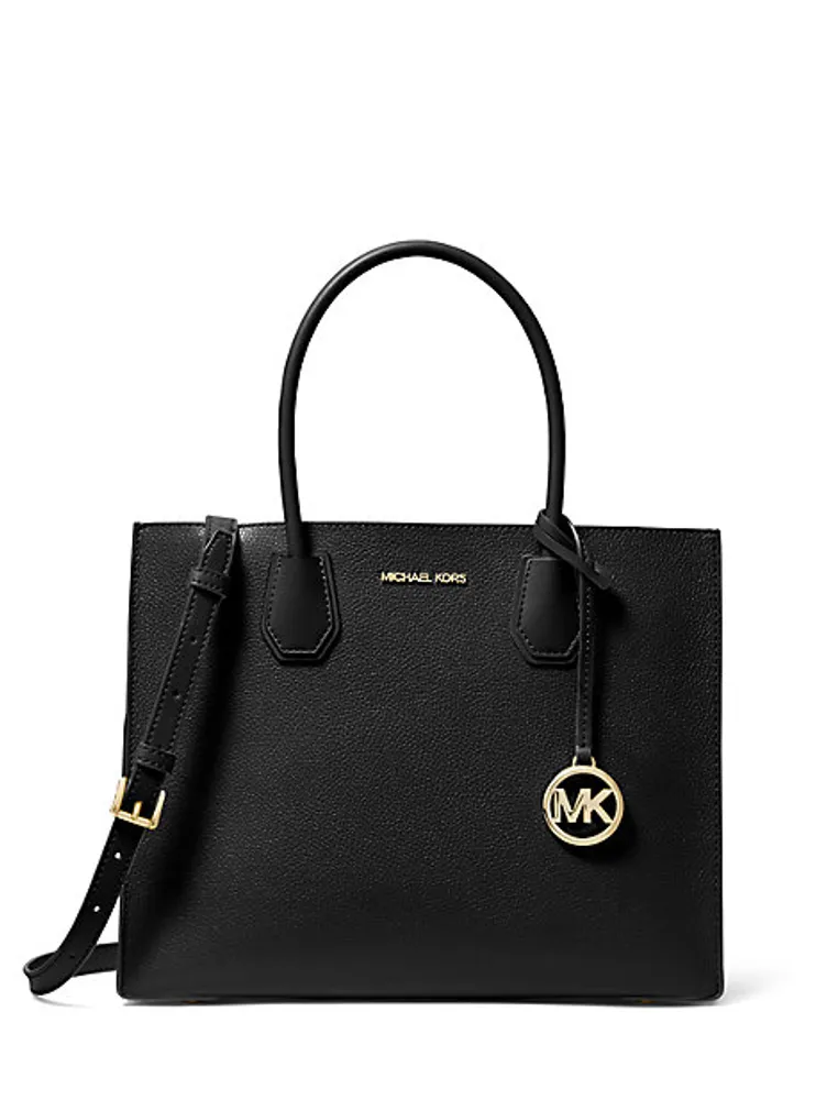 Grand sac fourre-tout Mercer en cuir grainé à goussets accordéon