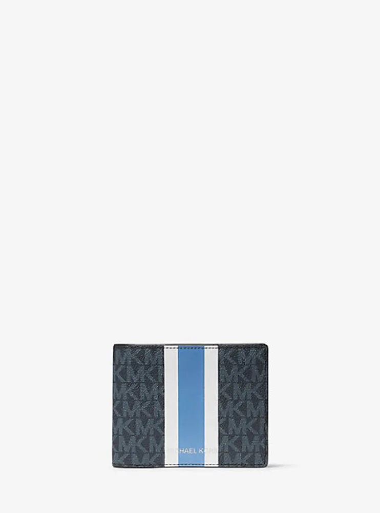 Logo Stripe Billfold Wallet With Passcase